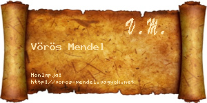 Vörös Mendel névjegykártya